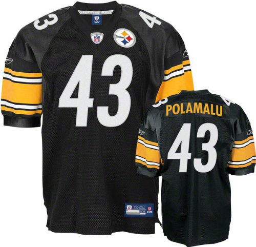 Pittsburgh Steelers #43 Troy Polamalu Authentic Jersey -Black 50