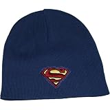  : Superman Embroidered Logo Reversible Beanie Cap