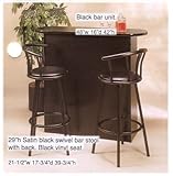 3pc Retro Style Black Bar Pub Table & 2 Stools Set