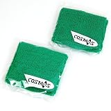 1 pair of COSMOS GREEN cotton sports basketball wristband / sweatband wrist sweat band/brace