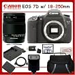Canon EOS 7D SLR Digital Camera Kit with Sigma 18-250mm f/3.5-6.3 DC OS HSM Autofocus Zoom Lens + Huge SSE Lens Accessory Package