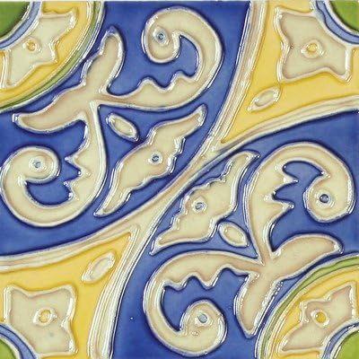 Mission 6" x 6" Hand-Painted Ceramic Decorative Tile in Circulo
