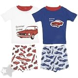 B.T. Kids Summer Cruiser Set of Two Cotton Shorty Pajamas for Infant and Toddler Boys