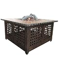 Uniflame LP Gas Outdoor Fire Bowl with Slate and Marble Mantle