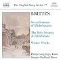 Britten: Seven Sonnets of Michelangelo; The Holy Sonnets of John Donne; Winter Words