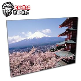 FRAMED CANVAS JAPAN CHERRY BLOSSOM POSTER 20X14 INCHES