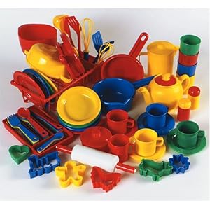 Pretend and Play Childrens Kitchen Set - 85 Pieces - Baking, Cooking, Serving, Dishes, Tea... by 