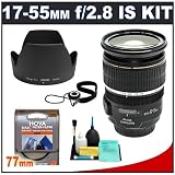 Canon EF-S 17-55mm f/2.8 IS USM Zoom Lens + UV Filter + Hood + Accessory Kit for Canon EOS 30D, 40D, 50D, 5D Mark II, 7D, Rebel XS, XSi, XT, XTi, T1i Digital SLR Cameras