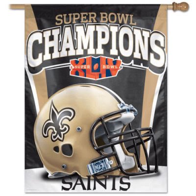 New Orleans Saints Super Bowl XLIV Champions 27x37 Vertical Flag