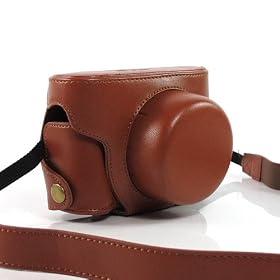 ZuGadgets Light Brown Stylish PU Leather Camera Protective Case Cover Bag for Panasonic LUMIX DMC-GF5 (7721-2)