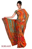 Bhanumati Georgette Printed Casual Saree Sari Bellydance fabric