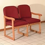 IMAGE OF Prairie Series Two Seat Sofa Wood Finish: Light Oak, Fabric: Arch Blue