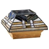 Deckorators 81067 Solar Tiffany Style Mission Post Cap with Treated Base