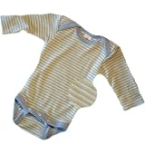 Produkt-Bild: Baby Body langarm, Wolle & Seide, Engel Natur, Gr. 50/56, Bleu geringelt