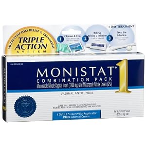 Monistat Combination Pack, 1-Ovulo Inserto con applicatore esterno e Crema