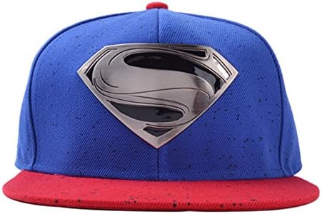 Esen Super Hero Superman Solid Snapback Cap Hip-hop Hat (Blue & Red)