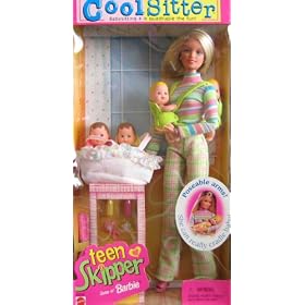 Barbie - Cool Sitter Teen Skipper Doll w/ 4 Babies Quadruplets! (1998)