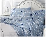 Pike Street 135-Gram Printed Flannel King Duvet Cover, Snowflakes