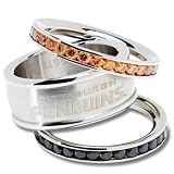 Pittsburgh Penguins Logo Crystal Stacked Ring Set