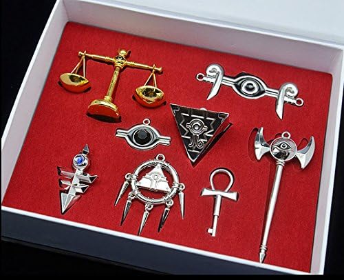 Yugioh Millenium Items Puzzle Eye Rod Necklace Keychain Pendant Set Collection