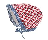 San Diego Hat Company Floral Bonnet, Red, 0-12 Months