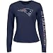Search : Reebok New England Patriots Navy Blue Ladies Giant Logo Too Long Sleeve T-shirt