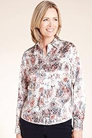 Classic Collection Paisley Print Sateen Blouse
