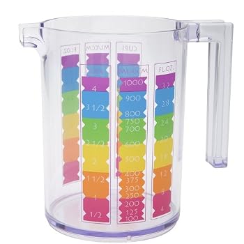 Rainbow Clear Measuring Cup (4 cup)