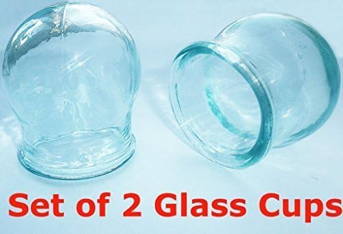 Set of 2 Glass Cup Medical Cupping Chinese Massage Therapy Anti Cellulite New by Ukraina