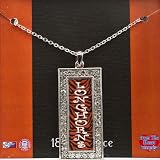 Silver toned 18 inch necklace with orange and black zebra print Longhorns pendant surrounded by czs. University of Texas