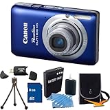 Canon PowerShot ELPH 100 HS Blue Digital Camera 8GB Bundle - Includes Power ....