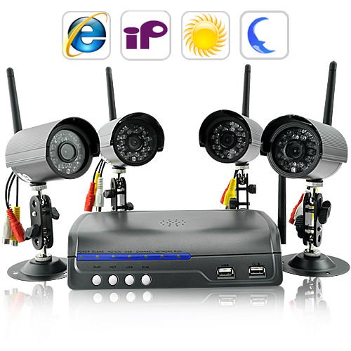 IP Camera Server with 4 Wireless Cameras