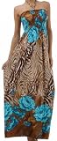 Rose and Zebra Graphic Print Beaded Halter Smocked Bodice Maxi / Long Dress ( Free Shipping! )