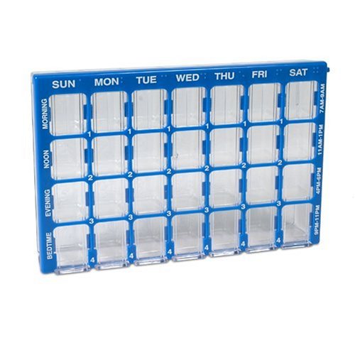 Ezy Dose Four-a-day Weekly Maxi-pharmadose Medication Organizer