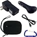 Bundle Combo: Neoprene Dual Pocket Zipper Case (Black), Micro USB to USB Cable (3 Feet), Car Charger, Wall Travel/Home Charger, and Carabiner Key Chain for the Kodak PlaySport HD Waterproof Pocket Video Camera