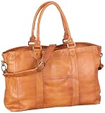 Pieces ROYAL LEATHER TRAVEL BAG AU11 17033514, Damen Schultertaschen, Braun (COGNAC.), 45x27x14 cm (B x H x T)