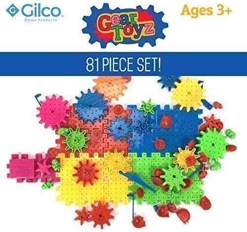Gear Toyz - Spinning Gear Puzzle - Interlocking Blocks - 81 Pieces - Ideal Toy For Children - Motorized Gears - Creative and Imaginative