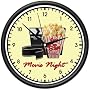 MOVIE NIGHT ~Wall Clock~ home theater theatre decor art