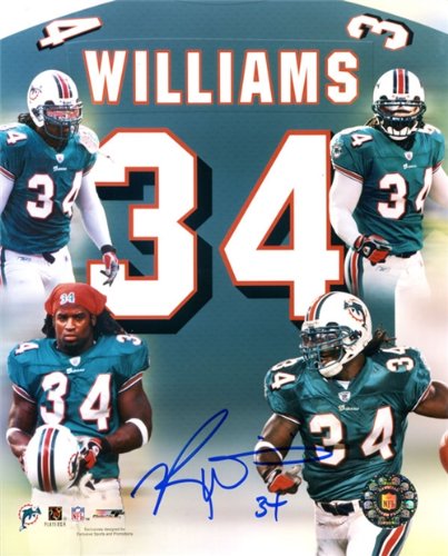 Ricky Williams Autographed/Hand Signed Miami Dolphins Collage 8x10 Photo