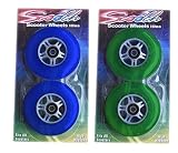 4 WHEELS 2ea Blue Green With Bearings for RAZOR SCOOTER