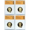 2010 Proof Presidential Dollar 4-coin Set Graded PR70CAM by SGS