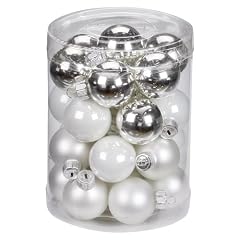 Inge-glas 1900D001 Kugel 30 mm, 28 St�ck/Dose,silber glanz / wei� matt / porzellanwei�