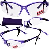 COUGAR - Advance Systems Safety Glasses - Rubber EAR LOCKS, Microfiber Cleaning/Storage Pouch.