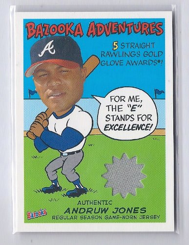 2004 Bazooka Adventures Game Used Jersey #AJ Andruw Jones Atlanta Braves