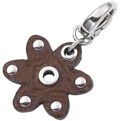 FOSSIL Damen Charm Anh�nger Edelstahl Leder Blume JF82532040