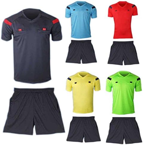 Men's Soccer Football Referee Jersey Short Sleeve shirt shorts L-3XL Uniforms