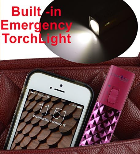 CHARZON LA VIDA POCKET POWER 2800 mAh Battery for most smartphones, iPhones, Samsung Galaxy, virtually any phones (PINK + 2PORTS USB HOME CHARGER+ FREE LOVER 2PACK LIGHTNING CABLES)