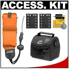 Olympus Floating Camera Strap (Orange) with 2 Li-42B Batteries + Case + Accessory Kit for... by Olympus