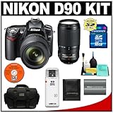 Nikon D90 Digital SLR Camera with 18-105mm DX VR + Nikon 70-300mm AF-S VR Zoom-Nikkor Lens + 16GB Card + Battery + Case + Cameta Bonus Accessory Kit