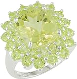 51ZeKYar3WL. SL160  Sterling Silver Lemon Quartz and Peridot Ring
